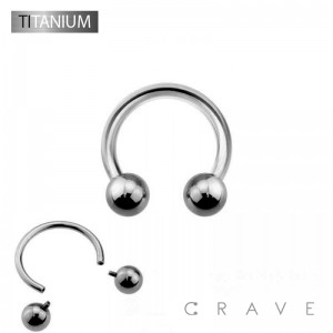 INTERNALLY THREADED IMPLANT GRADE SOLID TITANIUM HORSESHOE WITH BALL