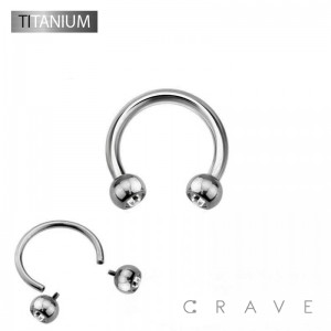 IMPLANT GRADE SOLID TITANIUM INTERNALLY THREADED HORSESHOE WITH PRESS FIT GEM