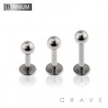 IMPLANT GRADE SOLID TITANIUM LABRET STUDS WITH BALL