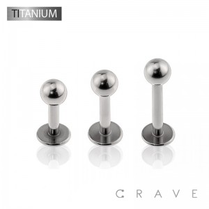 IMPLANT GRADE SOLID TITANIUM LABRET STUDS WITH BALL SET (external thread)