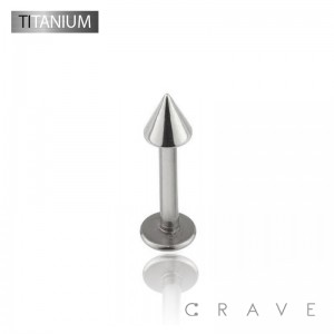 IMPLANT GRADE SOLID TITANIUM LABRET STUDS WITH SPIKE SET (external thread)