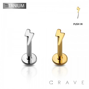 IMPLANT GRADE TITANIUM THREADLESS PUSH IN LIGHTNING BOLT LABRET SET