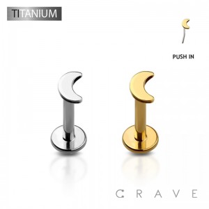 CRESCENT MOON IMPLANT GRADE TITANIUM THREADLESS PUSH IN LABRET SET