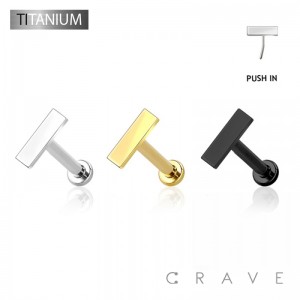 IMPLANT GRADE TITANIUM THREADLESS PUSH IN FLAT BAR TOP LABRET SET