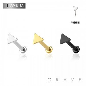 IMPLANT GRADE TITANIUM THREADLESS PUSH IN FLAT TRIANGLE TOP LABRET SET