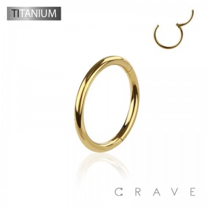 GOLD COLOR PLATED IMPLANT GRADE TITANIUM HINGED SEGMENT RING