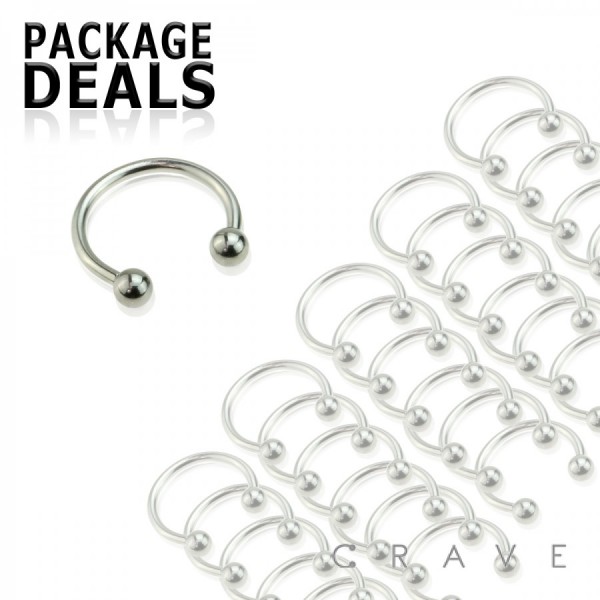 50 PCS OF 316L SURGICAL STEEL BASIC SIZE HORSESHOE WITH BALL PACKAGE