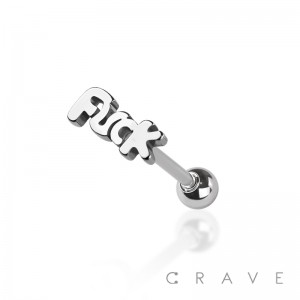 F WORD 316L SURGICAL STEEL TONGUE BARBELL