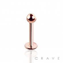 ROSE GOLD PV PLATED OVER 316L SURGICAL STEEL LABRET MONROE WITH BALL