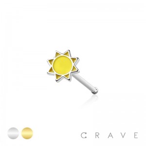 SUNNY TOP ENAMEL 316L SURGICAL STEEL NOSE BONE STUD	