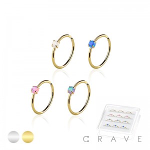 925 STERLING SILVER OPAL PRONG SET O RING PACKAGE