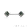 CLOVER 316L SURGICAL STEEL NIPPLE BAR RING