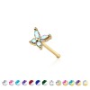 CZ PRONG BUTTERFLY 316L SURGICAL STEEL NOSE BONE STUD