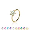 CZ PRONG FLOWER TOP 316L SURGICAL STEEL  BENDABLE NOSE O-RING HOOP