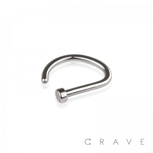 D SHAPED FLAT TOP 316L SURGICAL STEEL NOSE HOOP