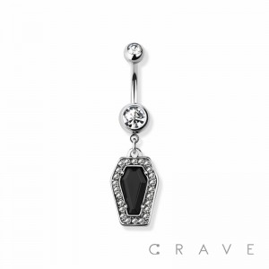 COFFIN DANGLE 316L SURGICAL STEEL NAVEL RING