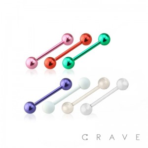 ELECTROPLATING OVER 316L SURGICAL STEEL BARBELLS WITH BALLS (external thread)