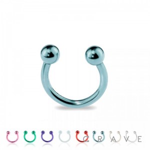 ELECTROPLATING OVER 316L SURGICAL STEEL HORSESHOE WITH BALLS (external thread)