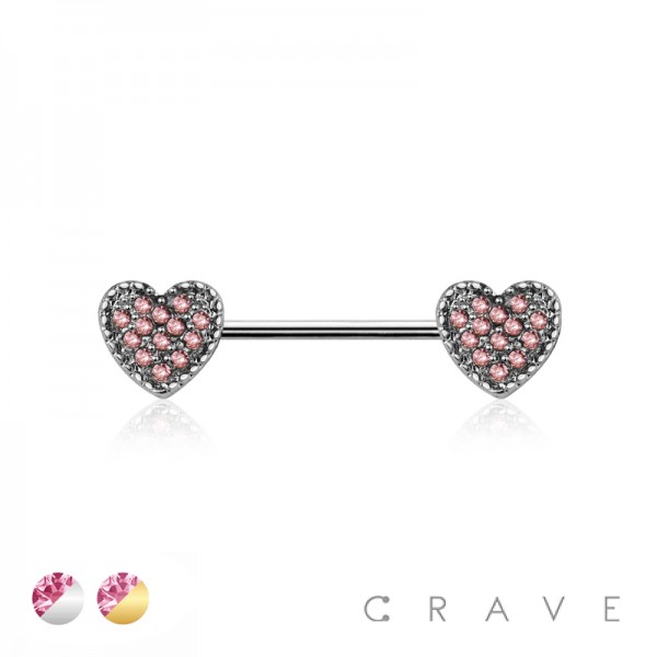 HEART 316L SURGICAL STEEL NIPPLE BAR RING