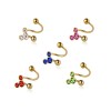 GOLD PLATED 316L SURGICAL STEEL TWIST W/ COLOR MOUSE GEM