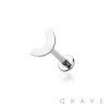 CURVED BAR TOP INTERNALLY THREADED 316L SURGICAL STEEL LABRET/MONROE/CARTILAGE STUDS