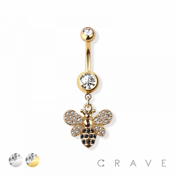 BUMBLE BEE 316L SURGICAL STEEL NAVEL BELLY RING