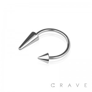 TWO SIZE CONTRA SPIKE END 316L SURGICAL STEEL SPIKE  HORSESHOE
