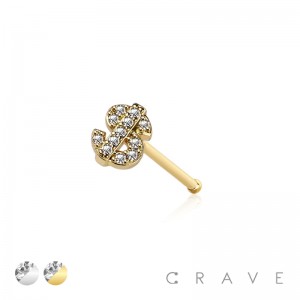 CZ GEM PAVED DOLLAR SIGN NOSE BONE STUD