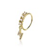 CZ LIGTHNING BOLTPRONG DANGLE ROUND CZ GEM O-RING NOSE HOOP