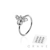 12PCS OF CZ GEM PAVED BUMBLE BEE 316L SURGICAL STEEL HOOP NOSE RING