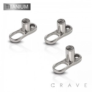 IMPLANT GRADE SOLID TITANIUM 2 HOLE DERMAL ANCHOR BASE