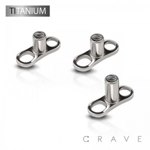 IMPLANT GRADE SOLID TITANIUM 2 HOLE DERMAL ANCHOR BASE
