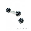 CHECKER PRINTED ACRYLIC BALL 316L SURGICAL STEEL BARBELL