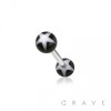 316L SURGICAL STEEL BARBELL WITH STAR DESIGN ACRYLIC BALL