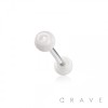 316L SURGICAL STEEL BARBELL WITH SPIRAL DESIGN ACRYLIC BALL
