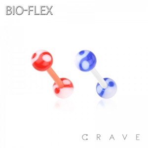 YIN YANG DESIGN ACRYLIC BALL BIO-FLEX BARBELL