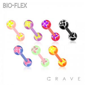 WHIRLWIND PRINTED ACRYLIC BALL BIO-FLEX BARBELL