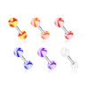 UV MARBLE SWIRL DESIGN ACRYLIC BALL 316L SURGICAL STEEL BARBELL 