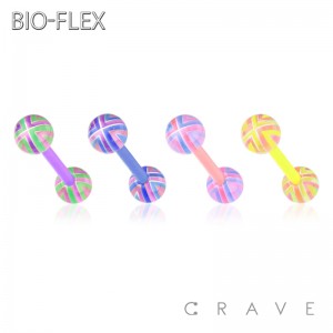 STRIPED ACRYLIC BALL BIO-FLEX BARBELL