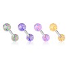 STRIPED ACRYLIC BALL 316L SURGICAL STEEL BARBELL