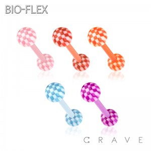 CHECKER PRINTED ACRYLIC BALL BIO-FLEX BARBELL