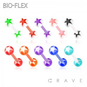 STAR DESIGN ACRYLIC BALL BIO-FLEX BARBELL