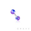 FLAME DESIGN ACRYLIC BALL 316L SURGICAL STEEL BARBELL 