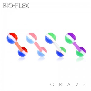 3 STRIPES ACRYLIC BALL BIO-FLEX BARBELL