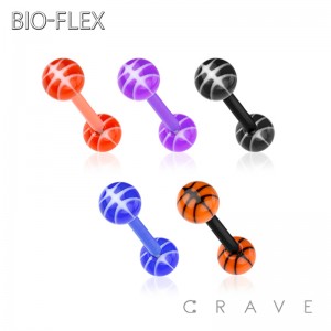 BASKETBALL PRINT ACRYLIC BALL BIO-FLEX BARBELL
