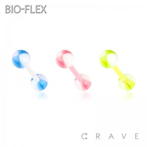 BEACH BALL PRINTED ACRYLIC BALL BIO-FLEX BARBELL