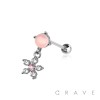 FLOWER DANGLE CZ STONE TOP 316L SURGICAL STEEL EXTERNALLY THREADED CARTILAGE