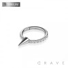 IMPLANT GRADE TITANIUM CZ PRONG SET WITH SPIKE CLICKER/ NOSE RING