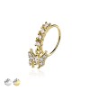 CZ BUTTERFLY PRONG DANGLE ROUND CZ GEM O-RING NOSE HOOP