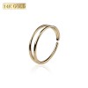 14K Gold DOUBLE LINE O RING HOOP